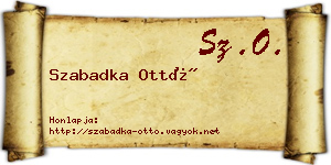 Szabadka Ottó névjegykártya