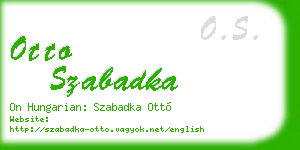 otto szabadka business card