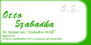 otto szabadka business card